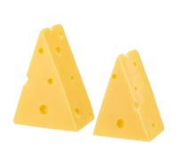 AHANDMAKER Realistic Cheese Display Triangle Yellow Resin Fake Cake Cheese Slice Model for Props Kitchen Display Christmas Party Decoration, 3.07x2.2x1.34in