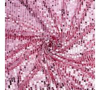 AHANDMAKER Sequin Fabric by The Yard, 49 Inch Wide Iridescent Mermaid Glitter Fabric 1 Yard Pink Sparkly Sequin Polyester Mesh Material for Sewing Clothing DIY Wedding Dress Tablecloth Curtain