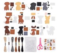 AHANDMAKER Sewing Felt Craft Kit Puppy Felt DIY Crafting and Sewing Set Dog Shape Stuffed Animal Making Set for Beginners Craft, Christmas Birthday Gift