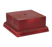 AHANDMAKER Square Wooden Pedestal Stand Display Base, 4.5 x 4.5 x 1.96 Inch Wooden Trophy Base, Wood Decorative Base Medals Diaplay Base for Collectibles Display Home Decoration, Dark Red