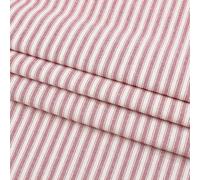 AHANDMAKER Striped Ticking Fabric by The Yard 57" Wide Modern Simple Style Strip Cotton Fabric Plaid Striped Quilting Fabrics for Upholstery Table Cloths Pillows Cushions Sewing Supplies, Red