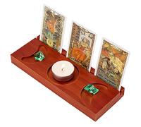 AHANDMAKER Tarot Card Holder Stand Display, Wooden Tarot Reading Decorative Tray, Tarot Board Altar Stand, Postcard Candle Stand with Moon Phases, for Witch Divination Wiccan Altar Decor Supplies