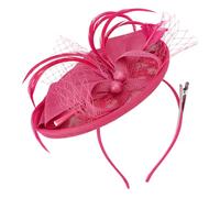 AHANDMAKER Vintage Tea Party Attire Outfit Headband Hats Kentucky Fascinators Hats for Weddings Party Halloween and Festivals, Deep Pink, 1