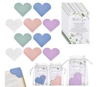 AHANDMAKER Wedding Favors for Guests Includes PU Leather Heart Bookmark Thank You Cards Organza Bag for Bridal Shower Wedding Party Favors Souvenir Reading Lover Guests Gift