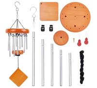 AHANDMAKER Wind Chimes for Outside Garden Wind Chimes Deep Tone with 10 Tuned Tubes and Hook Elegant Round Chime Memorial Wind Chimes for Garden Patio Yard Zen Decor, Orange