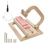 AHANDMAKER Wood Soap Cutters Adjustable Wire Slicer Wooden Base Cutting Tool for Handmade Soap Making Candle Trimming Soap Cutting Craft Decoration, 13.39x9.84 Inch