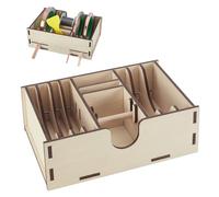 AHANDMAKER Wooden Copper Foil Dispenser, Burlywood Foil Tape Dispenser Tape Holder Aluminum Foil Storage Box for DIY Crafts Art Tools Organizer, 6x9x3 Inches