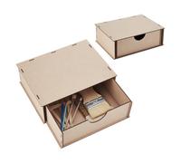 AHANDMAKER Wooden DIY Storage Boxes, 3mm Medium Density Fiberboard Organizer, Stylish Home Organizers for Artwork, Daily Necessities Storage Box for Craft Tools, Stationery & Daily Essentials