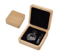 AHANDMAKER Wooden Pocket Watch Box, Portable Single Watch Display Case with Velvet Inside Beech Wood Square Wristwatch Travel Case Jewelry Storage Organizer for Men and Women Gifts, Wheat