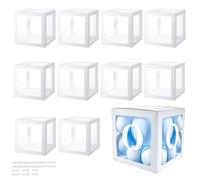 AHAQU 10PCS Baby Shower Decorations Boxes, White Transparent Balloon Box with 70 Letters (2 Sets of A-Z+BABY+LOVE+ONE) for DIY Birthday Party, Gender Reveal, Theme Party Supplies Decoration