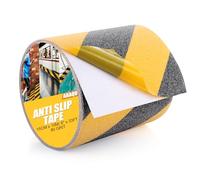 AHAQU 15CMx10M/6 x33FT Anti Slip Tape, Non Slip Safety Grip Tape, High Traction Self Adhesive Anti Slip Tape for Indoor and Outdoor Stairs, Hazard Warning Tape- Black and Yellow