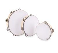 AHAQU 3PCS Tambourines for Adults, 6/8/10 Inch Handheld Tambourine Drum with Jingle Bells, Single Row Wooden Tambourine, Percussion Instrument for Church, Party, KTV, Musical Educational