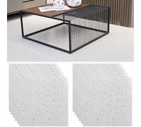 AHAQU 40PCS Floor Tiles Self Adhesive Covers 38.7 ft²/3.6 m², 30x30cm/11.8x11.8in Vinyl Floor Tiles, Waterproof Peel and Stick Floor Tiles for Bathroom, Kitchen, Bedroom, Living Room- White