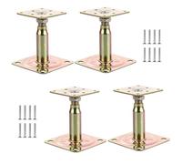 AHAQU 4PCS 100-150mm Galvanised Adjustable Elevated Post Base Support, Heavy Duty Roof Support for Building - Gold