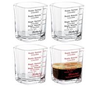 AHAQU 4PCS Glass Measuring Cups, 60ml/2oz Shot Glass Set, Espresso Shot Glass, Small Liquid Measuring Cups for Milk, Coffee, Tequila, Whisky, Cocktails, Wine and Spirits