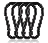 AHAQU 4PCS M12 Carabiner Clip, 140mm/5.5 Inch Heavy Duty Keychain Carabiners, Spring Snap Hooks 304 Stainless Steel for Hiking, Fishing, Traveling, Camping, Keyring
