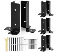 AHAQU 8PCS Deck Post Anchor Base Brackets, Pergola Brackets Kit Fit 1.5x1.5,2x2,2x4,4x4 Post, Adjustable Fence Post Brackets for Deck, Railing, Mailbox