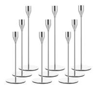 AHAQU Set of 9 Silver Candle Holders, Metal Candlestick Holders for Taper Candle, Tall Candle Stand Fits 3/4 inch Thick Candle for Wedding, Candlelight Dinner, Fireplaces, Banquet Decoration