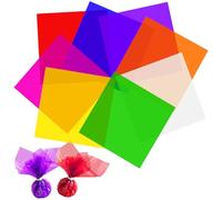 Ahardaim 120Pcs Colored Cellophane Sheets, Cellophane Paper, Colored Cellophane Wrap for DIY Arts Crafts, Packaging Small Gifts, Candy Wrapping, Holidays and Parties Decoration (7.5 x 7.5 Inch)