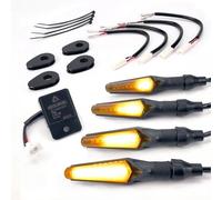 Aharon Motolumino LED Sequential Flowing Turn Signal Lights | Complete Kit for Yamaha | Super-Bright | Tinted Lens | Motorcycle Flasher Indicator | E-Mark | Waterproof Blinker