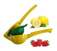 AHASON'S Metal 2-In-1 Lemon Lime Squeezer - Hand Juicer Lemon Squeezer - Max Extraction Manual Citrus Juicer (Yellow-Green)