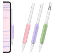 AhaStyle 3 Pack Silicone Grips for Apple Pencil Pro, USB-C and 2nd Generation - Ergonomic Design Protective Sleeve Compatible With iPad Pen (Green+Lavender+Pink)