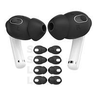 AhaStyle 4 Pairs AirPods 3 Ear Tips Silicone Earbuds Cover [Not Fit in The Charging Case] Compatible with Apple AirPods 3 2021 (2 Pair Large + 2 Pairs Small, Black)