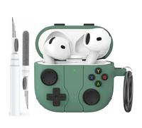 AhaStyle AirPods 5/4 Case Cover with Cleaning Kit Retro Game Console Design | Skin-Friendly Touch, Carabiner Included, Support Wireless Charging, Shock Resistant, Full Protection, Headphone Accessories