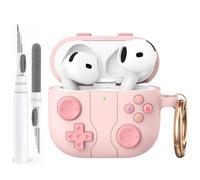 AhaStyle AirPods 5/4 Case Cover with Cleaning Kit Retro Game Console Design | Skin-Friendly Touch, Carabiner Included, Support Wireless Charging, Shock Resistant, Full Protection, Headphone Accessories