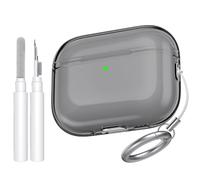 AhaStyle Clear Airpods Pro 3 Case Cover Accessories | Anti-Yellowing, with Cleaner Kit/Carabiner, Front LED Visible, Shockproof, Full Protection, Soft TPU, Wireless Charging