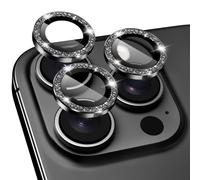 AHASTYLE for iPhone 16 Pro/iPhone 16 Pro Max Camera Lens Protector | 1:1 Perfect Fit, Military Grade 9H+ Tempered Glass Lens Cover, with Bling Diamond Edging, 12 FT Shatterproof, Case Friendly