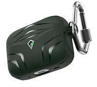 AhaStyle Rugged AirPods Pro 2 Case Cover (USB-C/Lightning Cable) Shockproof Hard-shell Protective Case Cover Compatible with AirPods Pro 2nd Gen 2023/2022 Charging Case (Midnight Green)