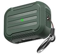 AhaStyle Rugged AirPods Pro 2 Case Cover (USB-C/Lightning Cable) Shockproof Hard-shell Protective Case Cover Compatible with AirPods Pro 2nd Gen 2023/2022 Charging Case (Midnight Green)