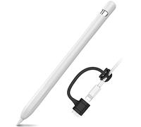 AHASTYLE Silicone Case for Apple Pencil 1st Generation [Added Cable Adapter Tether] Anti-slip Apple Pencil Cover Protective Case Compatible with Apple Pencil 1st Gen (1 Pack, White)