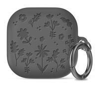 AhaStyle Silicone Case for Samsung Galaxy Buds4 and Galaxy Buds4 Pro (2026) | Flower Engraved Cute Case for Women Girls, Anti-scratch, Wireless Charging, Samsung Galaxy Buds4 Series Accessories