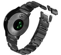 ahayo Stainless Steel Watch Strap for Garmin Vivoactive 5 / Venu 2 Plus/Venu Sq, 20mm Quick Release No Tool Needed Adjustable Length Metal Wrist Band for Garmin Forerunner 165 (Black)