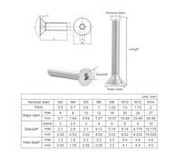 AHC A2SOCCSK816B5 M8 x 16 mm A2 Stainless Steel Socket Countersunk Screws Including Nuts and Washers (Blister Pack of 5)