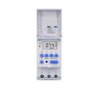 AHC15A Digital Time Switch 16A 220V AC DIN Rail Weekly Programmable Timer Relay, LCD Display, 16 ON/Off Programs, 1 Min-168 Hour Range, Power-Off Memory, Single Phase Controller(15A,220V AC)