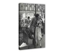 AhCor Robert Doisneau The Bouquet of Daffodils Paris 1950 Poster Canvas Poster Bedroom Decor Sports Landscape Office Room Decor Gift Frame-style 08x12inch(20x30cm)