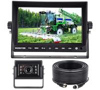 AHD 1080P, 9" Wired Monitor Rear View Reverse Backup Night Vision Camera System, Waterproof IP 69k Camera for Agriculture Farm Tractor, Truck, Forklift, Heavy Equipment, Excavator, Skid Steer