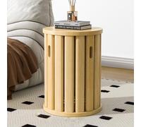 AHDFY 4-In-1 Solid Wood Round Stool, 4 Round Stools, Stackable Solid Wood Stool Set, Easy To Move, Multifunctional furniture, Suitable For Both Indoor And Outdoor Use,natural wood