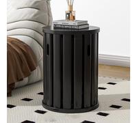 AHDFY 4-In-1 Solid Wood Round Stool, 4 Round Stools, Stackable Solid Wood Stool Set, Easy To Move, Multifunctional furniture, Suitable For Both Indoor And Outdoor Use,black