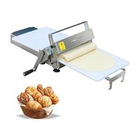AHDFY Dough Sheeter Machine, Manual Dough Sheeter with Food-Grade Stainless Steel, Adjustable Thickness 0.5mm Increments, Foldable for Space Saving for Bakery Pizza Croissant,Model 300