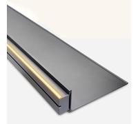 AHDFY Modern Wall Mounted Floating Shelf with LED Light, Aluminum Alloy with Switch, 3 Color Temperatures Optional, for Kitchen, Living Room, Bar, Garage Organization,Grey/3000K,W:265mm/L:1500mm