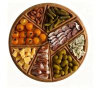 AHDFY Puzzle Serving, Puzzle Serving Wooden Tray, Wooden Fruit Food Platter, Solve the Problems of Storage, Placement and Style At One Time,9.84x9.84x1.18in