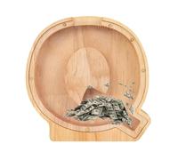 AHDFY Wooden Letter Money Box, Letter A-Z Transparent Money Bank, Saving Coins Cash Change, Home DIY Decor, for Kids Persona Piggy Bank, Wood Money Save Box Creative Gift,Q