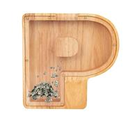 AHDFY Wooden Letter Money Box, Letter A-Z Transparent Money Bank, Saving Coins Cash Change, Home DIY Decor, for Kids Persona Piggy Bank, Wood Money Save Box Creative Gift,P