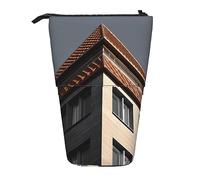 Ahdyr Architecture roof Standing Pencil Case, Cute Pen Pouch, Telescopic Stationery Pouch Makeup Cosmetics Bag for Women Office