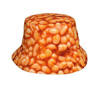 Ahdyr Baked Beans Bucket Hat Fashion Retro Print Seaside Beach Travel Sun Protection Men and Women in General