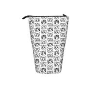 Ahdyr Cat Stack Black White Telescopic Pencil Case Stand-Up Organizer Cosmetics Pouch Makeup Bag Stationery Pen Case